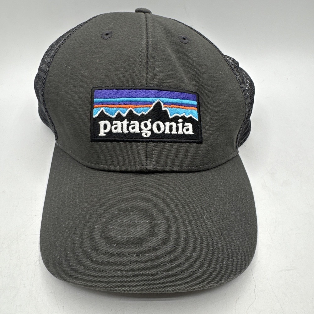 Patagonia Logo Hat Cap Blue & Gray Snapback Trucker Hat Mesh Netplus